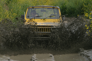 One of the group taking to the 4x4 experience like a duck to water!!